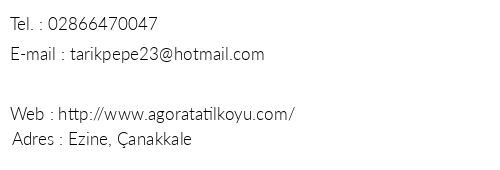 Agora Tatil Ky telefon numaralar, faks, e-mail, posta adresi ve iletiim bilgileri